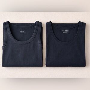 Set of 2 Basic Black Tank Tops, Small